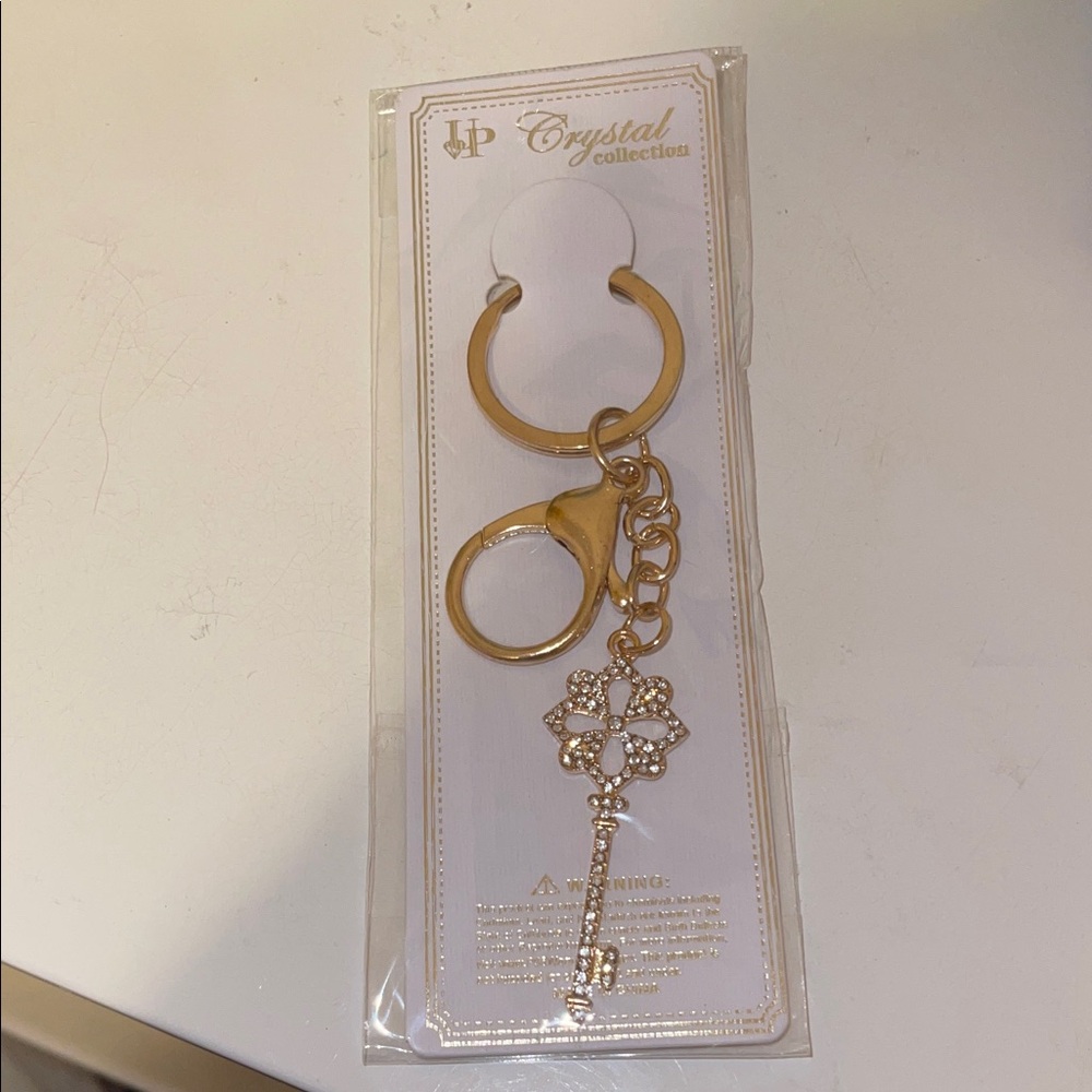 UP Crystal Collection Gold KEY Keychain Bag Charm